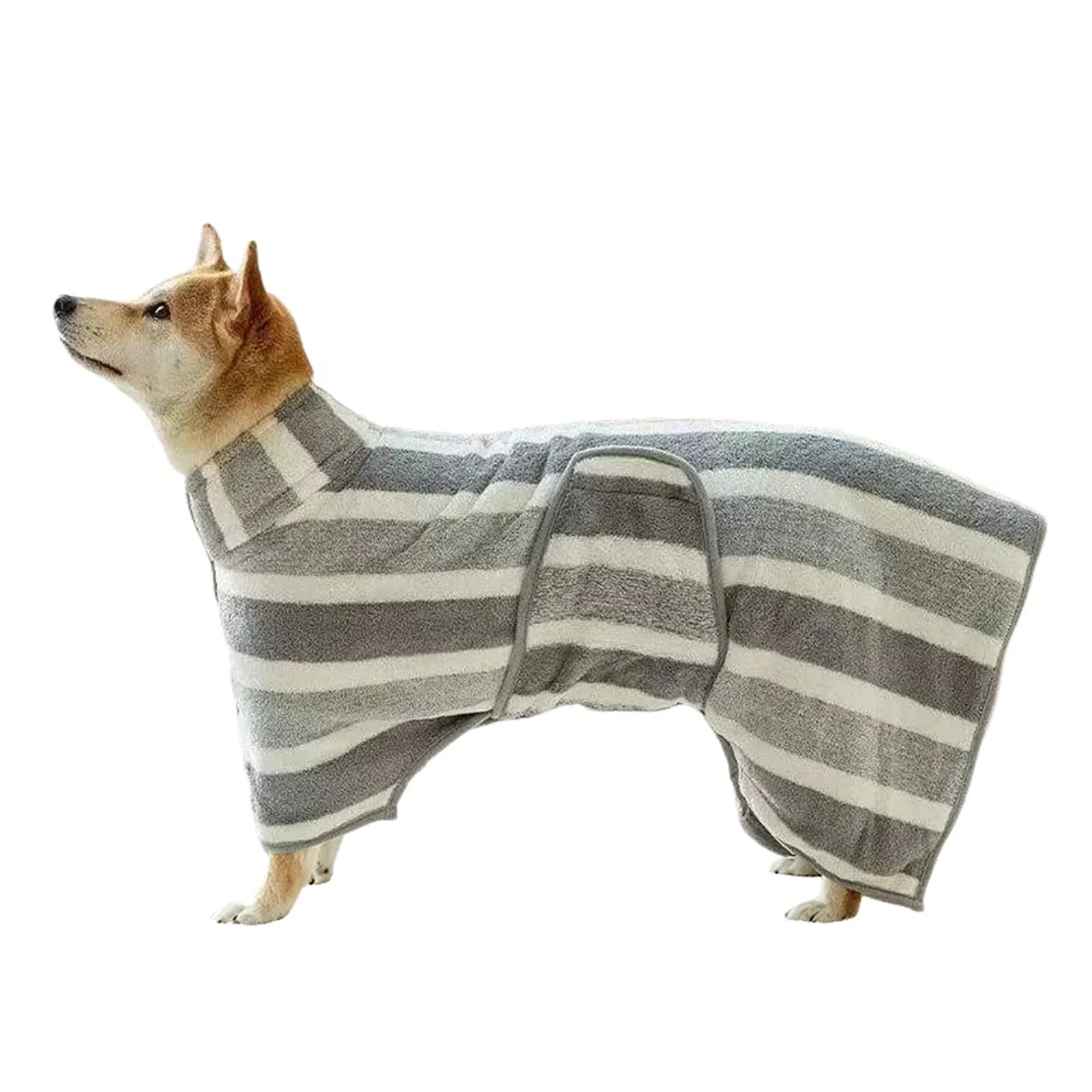 Dog Drying Coat Bathrobe Soft Thickened Quick-Drying Bath Towel Adjustable Belly Band Robe Towel for Dog Cat Bath Accessories