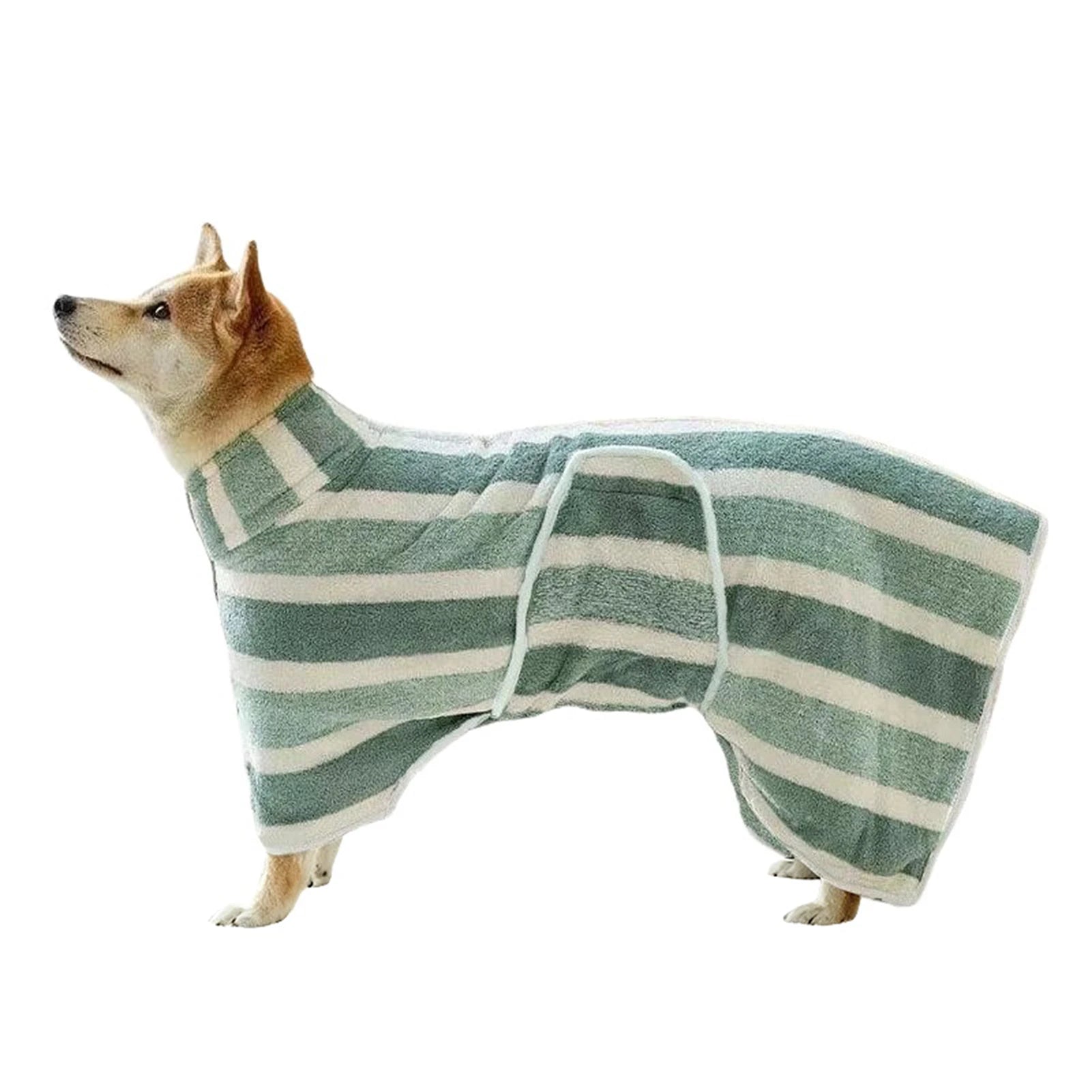 Dog Drying Coat Bathrobe Soft Thickened Quick-Drying Bath Towel Adjustable Belly Band Robe Towel for Dog Cat Bath Accessories